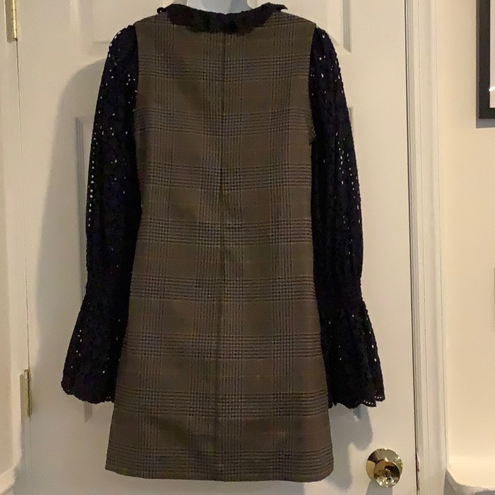 SEA Women’s Plaid/Navy Whimsigoth Y2K Preppy Academia School Girl Fall Dress - Picture 5 of 8